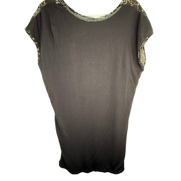 VINTAGE Y2K LADY DUTCH Womens TP/XS Tunic Black Gothic Emo Sheer Skull Blouse - Picture 2 of 6